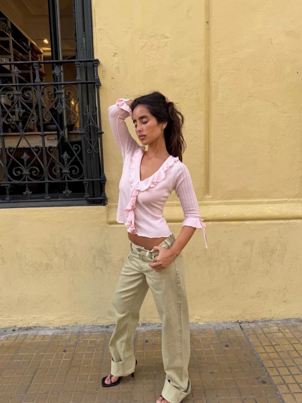 With Jean Wide-Leg Tan Pants
